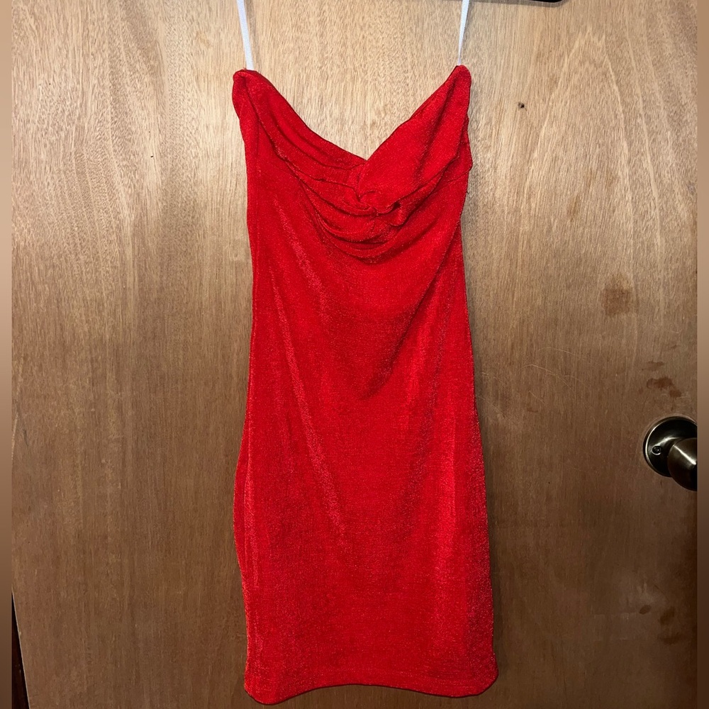 Princess Polly Red Strapless Dress | Size 2